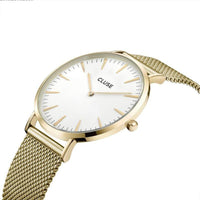 波西米亞不鏽鋼系列 白錶盤/金色金屬錶帶