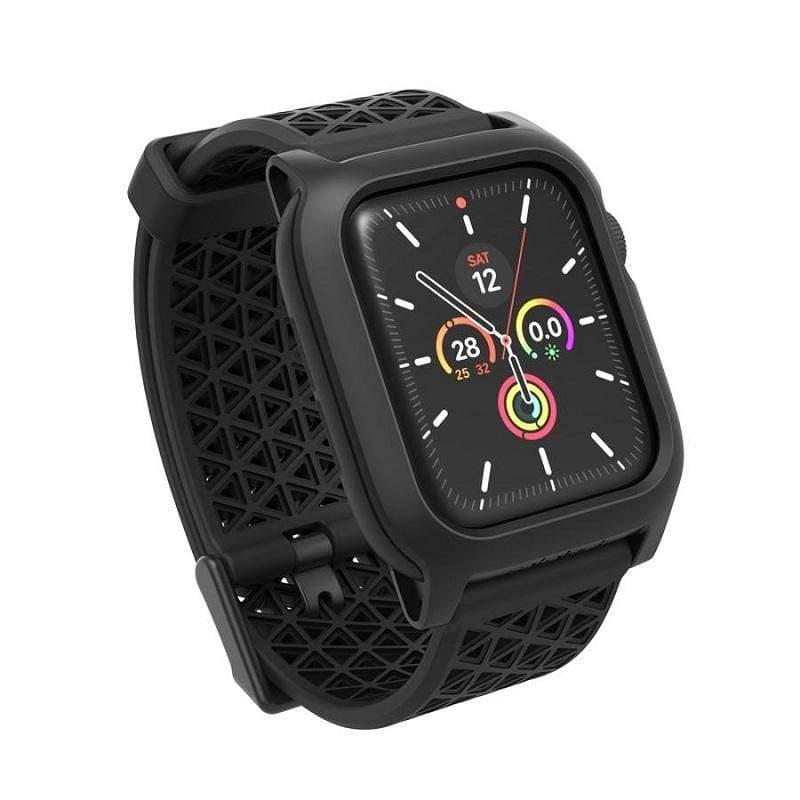 Apple Watch 40mm SE/S6/S5/S4 耐衝擊防摔保護殼(含錶帶)-黑色