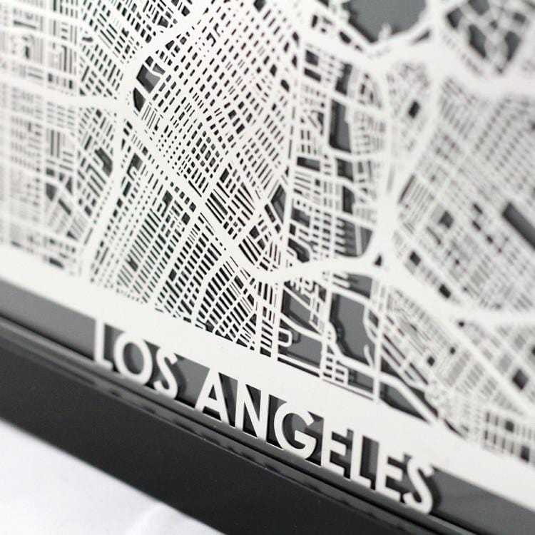 5 x 7不鏽鋼雷射切割地圖 - 洛杉磯