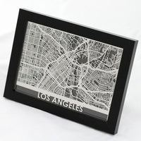 5 x 7不鏽鋼雷射切割地圖 - 洛杉磯