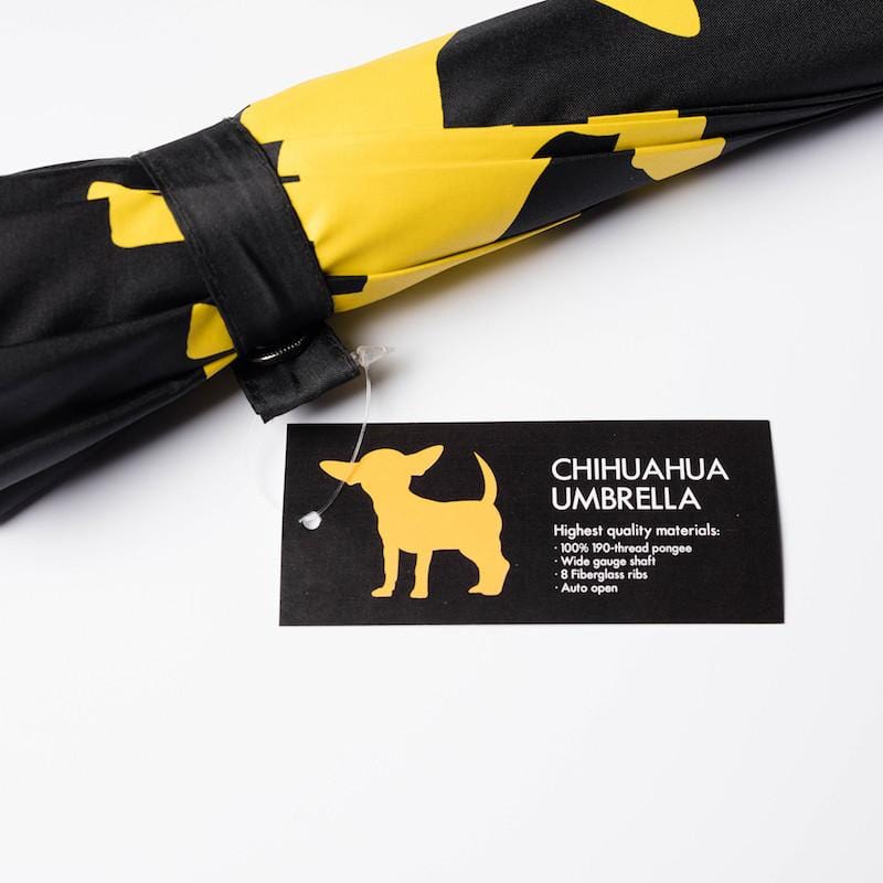 舊金山動物剪影長柄傘 - Chihuahua 吉娃娃 - 黃黑(356)