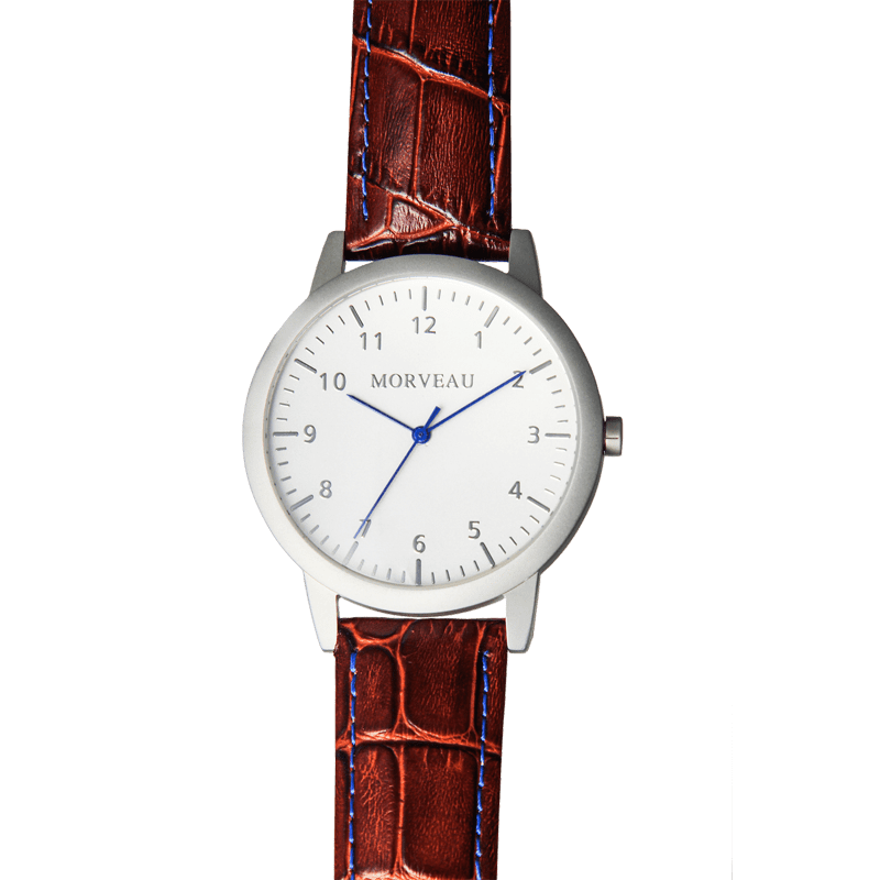 航太等級手錶 - 棕鱷魚皮藍針