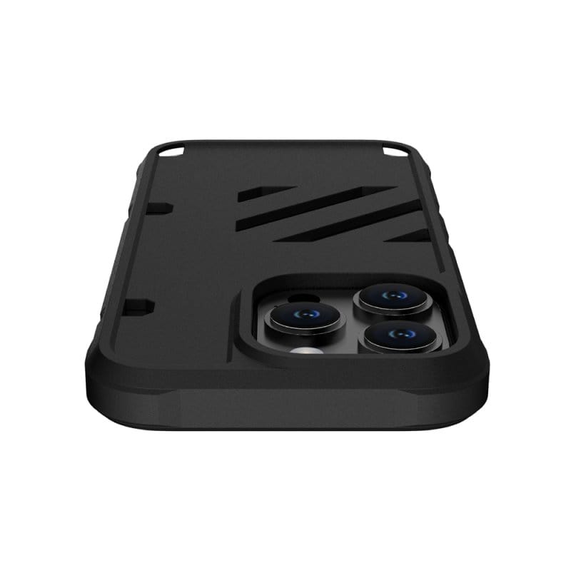 LINKASE HYPER iPhone 14 Pro / 14 Pro Max 撞色雙用掛繩潮流矽膠保護殼-炭黑(附掛繩x2)
