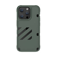 LINKASE HYPER iPhone 14 Pro / 14 Pro Max 撞色雙用掛繩潮流矽膠保護殼-軍綠(附掛繩x2)
