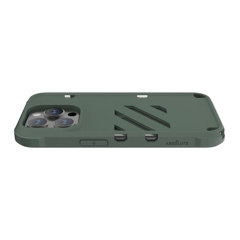 LINKASE HYPER iPhone 14 Pro / 14 Pro Max 撞色雙用掛繩潮流矽膠保護殼-軍綠(附掛繩x2)