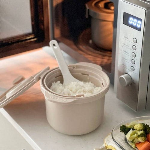 韓國減醣低卡微波專用料理鍋（奶油色）