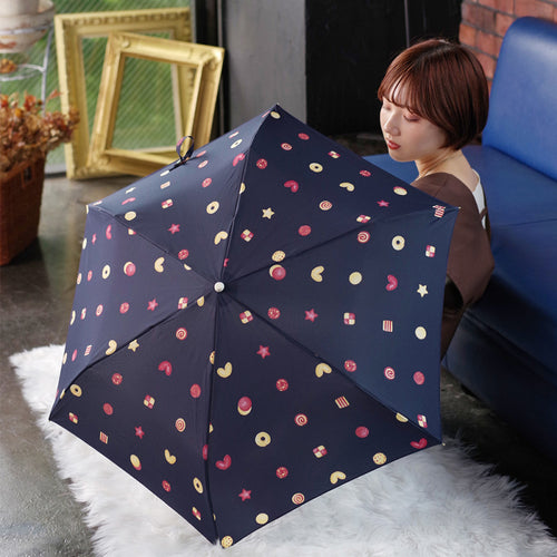 50公分輕量傘彎把(餅乾深藍)-NO.1678-2