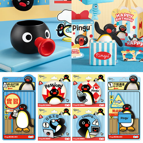 【預購】【PINGU 暖心時光組】馬克杯+絨毛盒+立牌&徽章（隨機款）