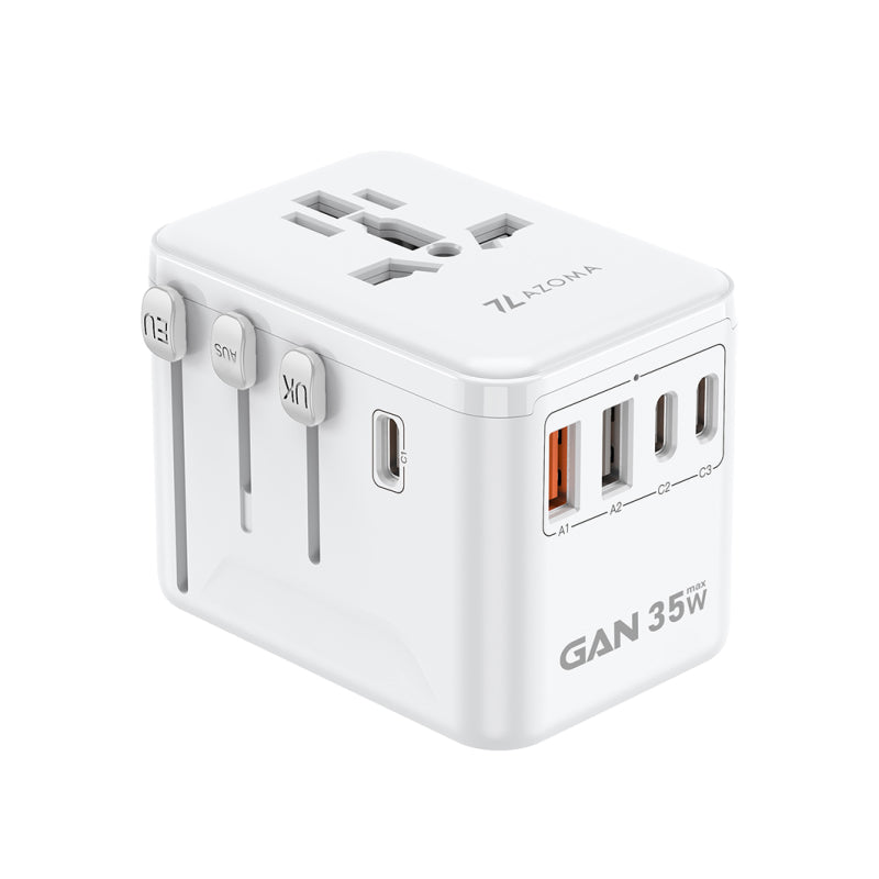 【獨家組合】 A3501 氮化鎵 35W 旅行轉接頭+Type-C PD數位顯示充電傳輸線