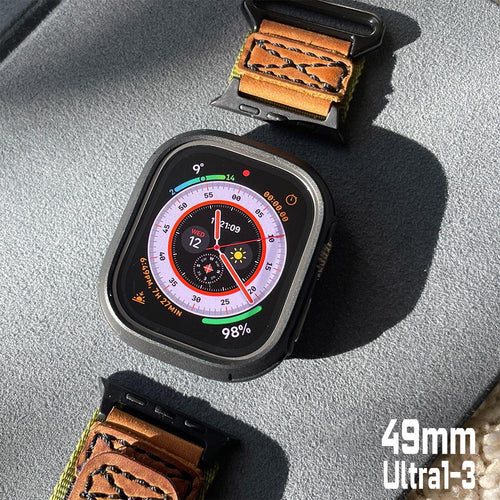 Apple Watch Ultra 1-3 Quattro Max軍規保護殼+9H鋼化膜套組 共5色-49mm_1入