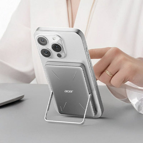 【預購】Qi2超薄磁吸快充行動電源X鋅合金隨行支架(5000mah)