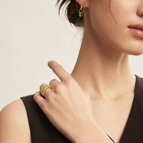 貝殼波紋信念戒指