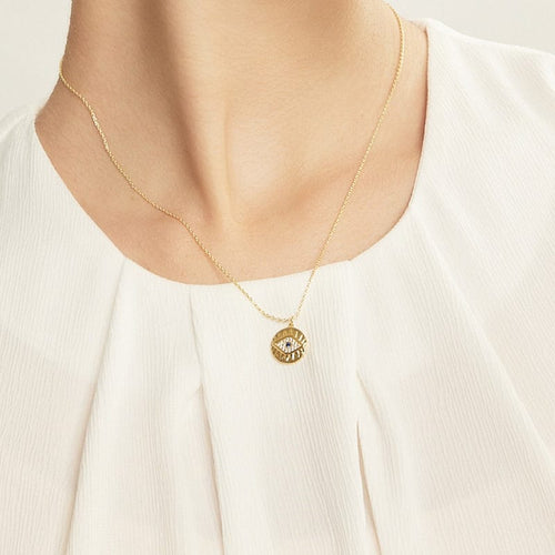 太陽之眼鑽面金項鍊