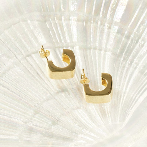 簡約摩登方圓型耳環