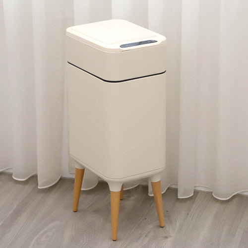 不鏽鋼高腳雙開除臭感應垃圾桶15公升 ELPH9910U 白色