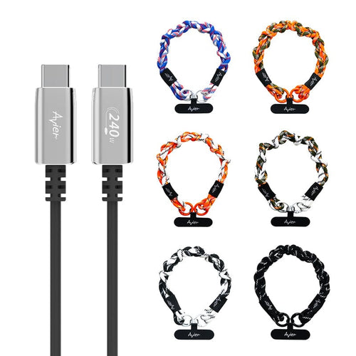 【獨家組合】Earth Bracelet 手環 + Uni Line PD3.1 240W Type-C 高速充電傳輸線 2M