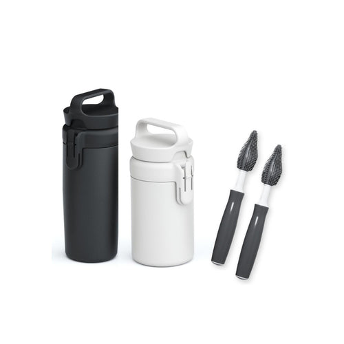 mug2go 隨行保溫馬克杯 500ml+700ml-兩入組【贈抗菌矽膠杯刷】