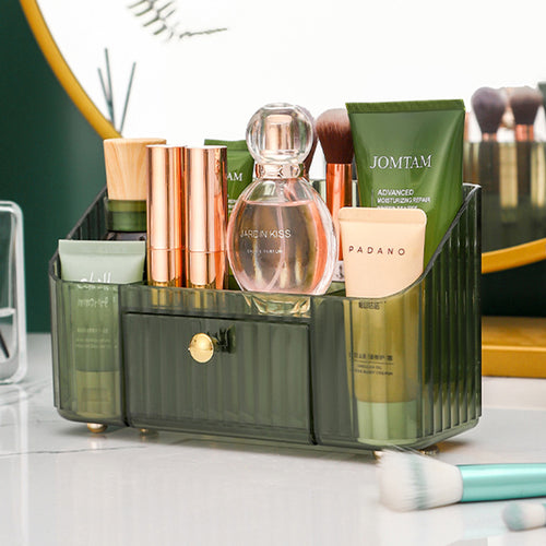 輕奢風鏡櫃收納盒(附小抽屜)-3入-多色可選