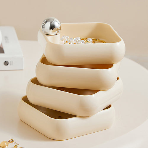 四層旋轉式飾品首飾收納盒