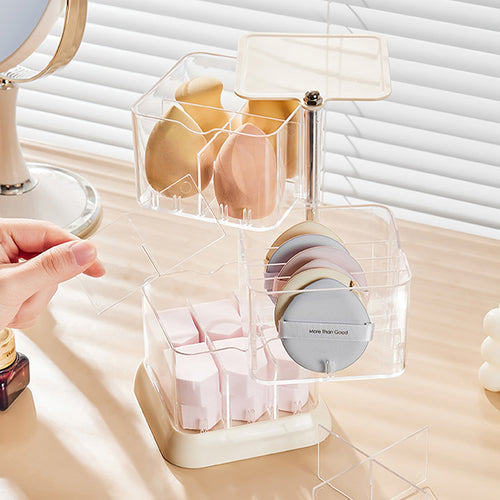美妝蛋/粉撲/化妝海綿收納盒(三層)