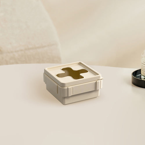 方形十字抽取口小物收納盒(小款)-3入