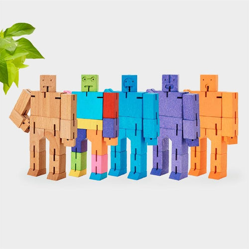 Cubebot 酷比人【經典小型】木製變形積木機器人 交換禮物 益智設計玩具 療癒小物推薦