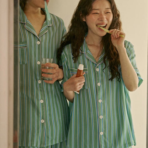 短袖睡衣套裝 女