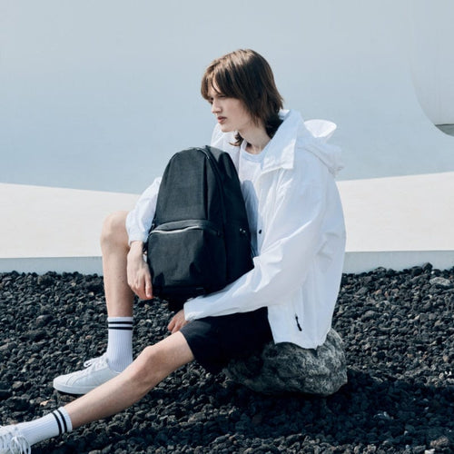 Stewart W50簡約日常後背包(黑/雲朵灰)