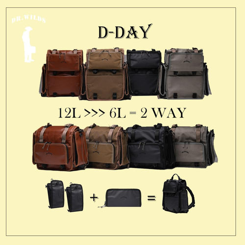 【Dr.Wilds荒野醫生】12升 D-DAY2 兩棲防水 郵差包 L號(黑 / 淺灰)