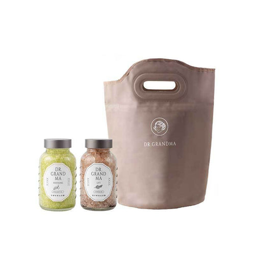 漫步雲端泡腳組｜精油足浴鹽2罐+沐足袋