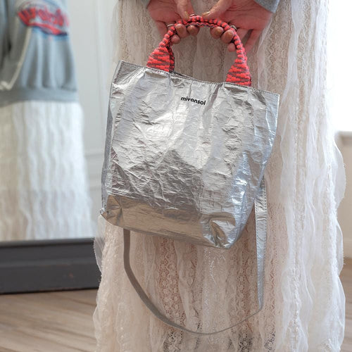 韓國皺皺兩用迷你托特包