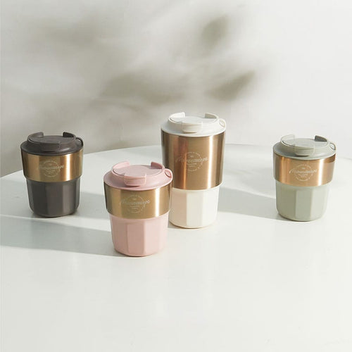 幾何棱線保溫咖啡杯460ml