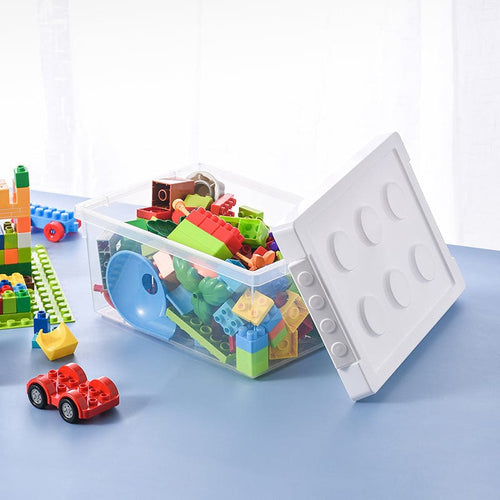 極簡風樂高造型可疊式收納盒-M-3入
