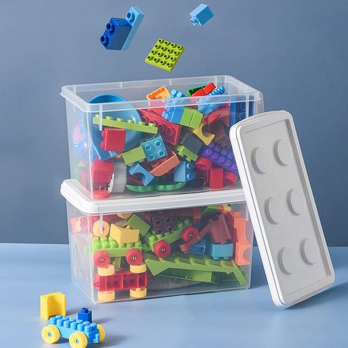 極簡風樂高造型可疊式收納盒-L-3入