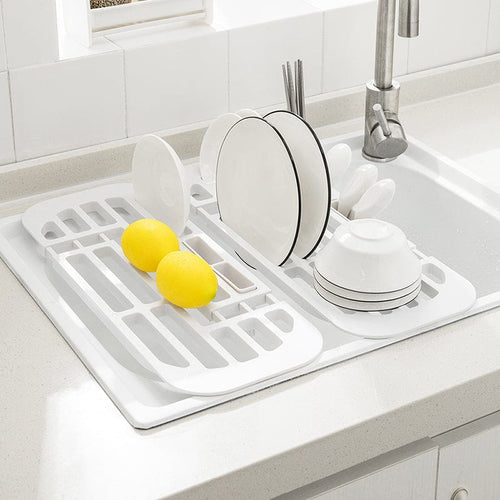 廚房水槽用伸縮式瀝水架/碗盤架