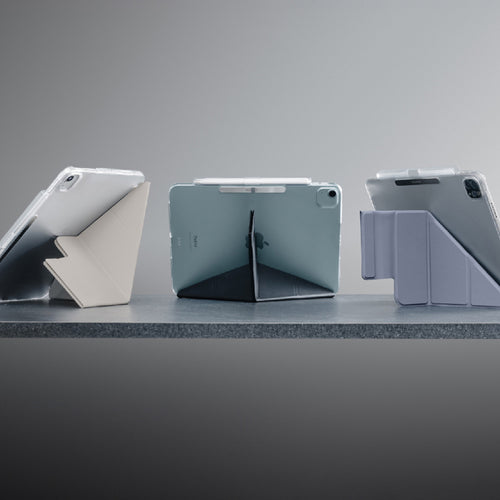 【適用最新2025】iPad Pro/Air 11/10.9吋 Facet 全方位支架透明背蓋保護套-筆槽款(M4/M3/M2)