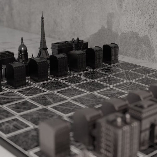 【citiesocial 獨家】豪華不鏽鋼 城市西洋棋-木質棋盤 (四款城市任選)
