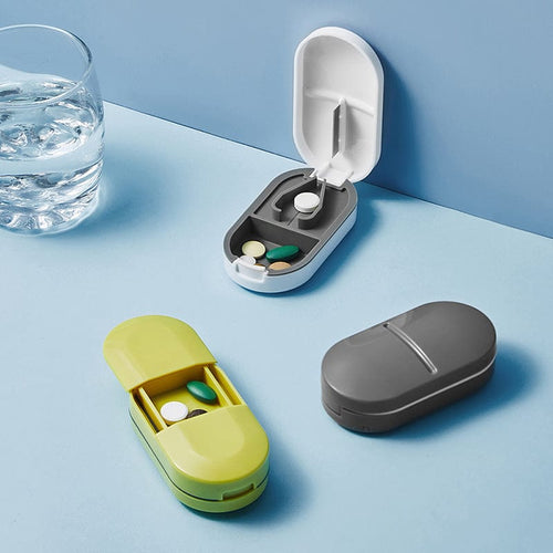 便攜式膠囊造型切藥器/儲藥盒-多色可選