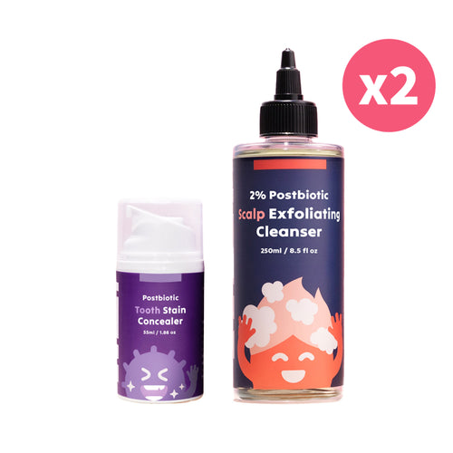 超級亮白清爽4入組(亮白矯正膏*2+頭髮淨化液*2)