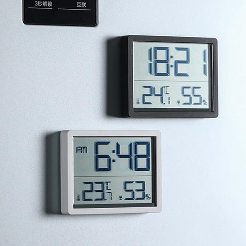 簡約風磁吸式溫溼度電子鐘