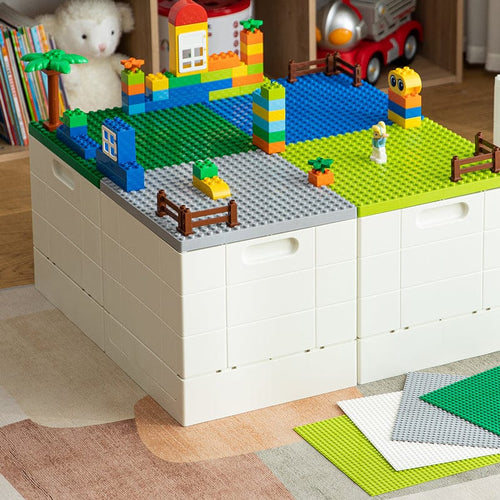 繽紛積木造型摺疊收納箱-25L-多色可選