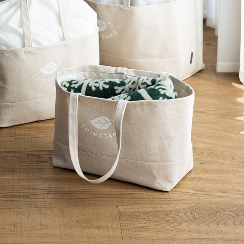 日式棉質束口型手提收納袋-小