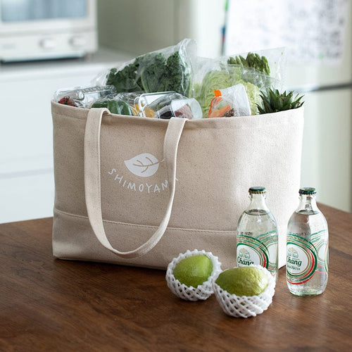 日式棉質束口型手提收納袋-大