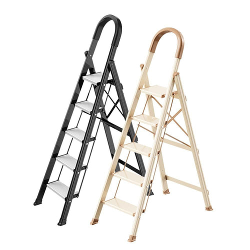五階-免安裝加厚鋁合金安全扶手折疊梯/A字梯/家用梯