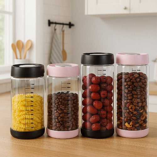 按壓式真空保鮮密封罐(兩入組) 1100ML + 1500ML