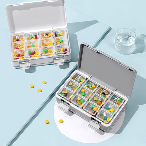 7天便攜式多功能磨藥切藥器/儲藥盒-多色可選