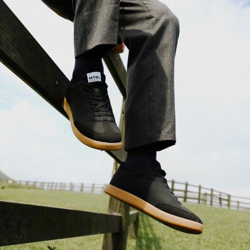 防潑水真皮德訓鞋－經典黑