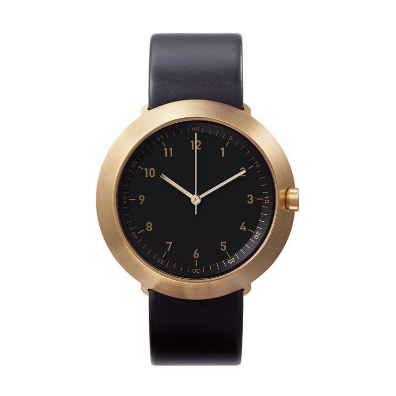 日本設計 真皮腕錶 - FUJI富士大錶面系列 05 - 黑
