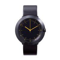 日本設計 真皮腕錶 - FUJI富士大錶面系列 04 - 黑