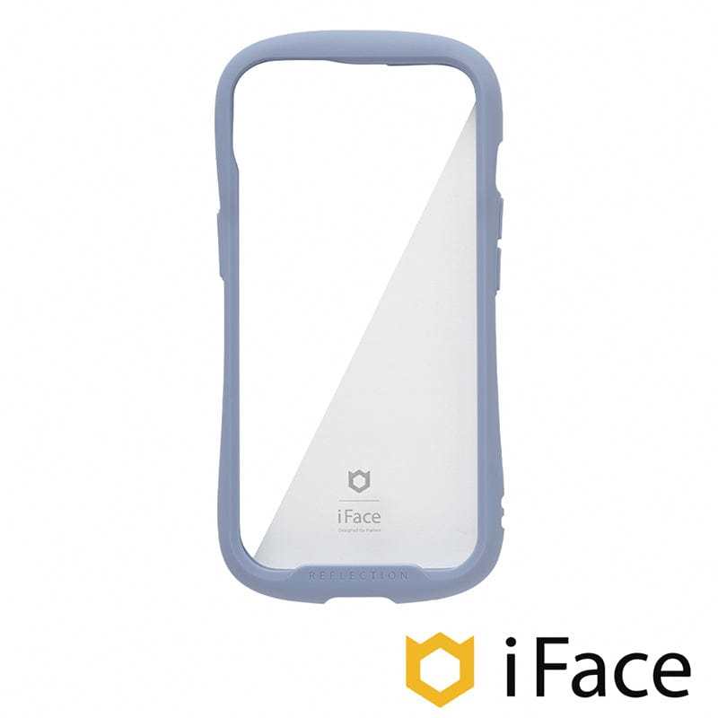日本 iFace iPhone 14 Reflection 抗衝擊強化玻璃保護殼 - 莫蘭迪藍色